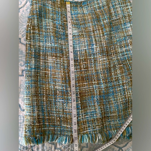 Jonathan Martin Tweed Suit Blazer Skirt Fringed - Picture 13 of 13
